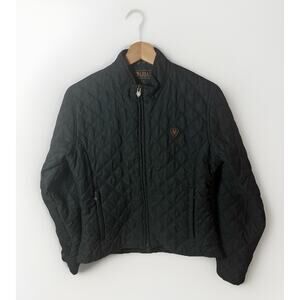 Ariat Women Black Equestrian Lightweight Full Zip Diamond Quilted Jacket Size S